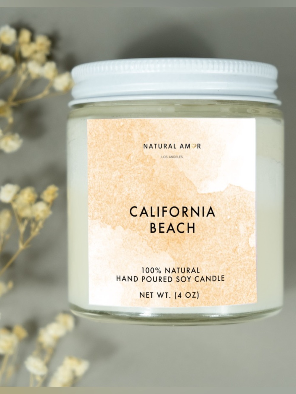 Natural Amor California Beach Soy Candle - 4 oz. - NWT